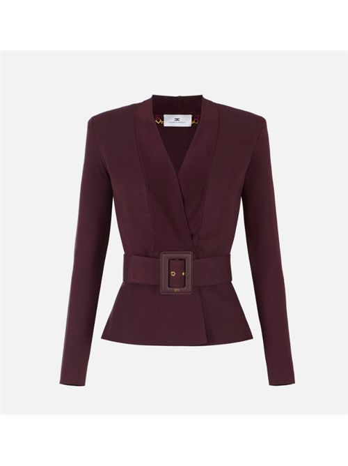 GIACCA IN MAGLIA CON CINTURA ELISABETTA FRANCHI | MK48S57E2EA4 Merlot